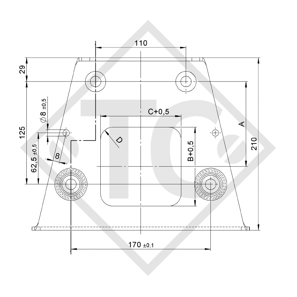 Assale frenato SWING 1700kg tipo di assale SCB 1605, 46.29.368.907, 4024036