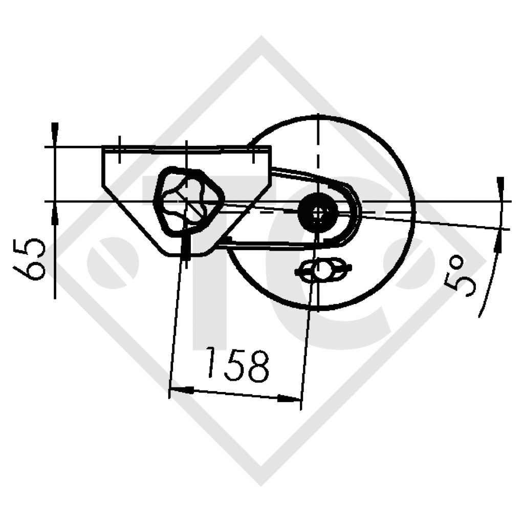 Braked axle 1000kg EURO COMPACT axle type B 850-10