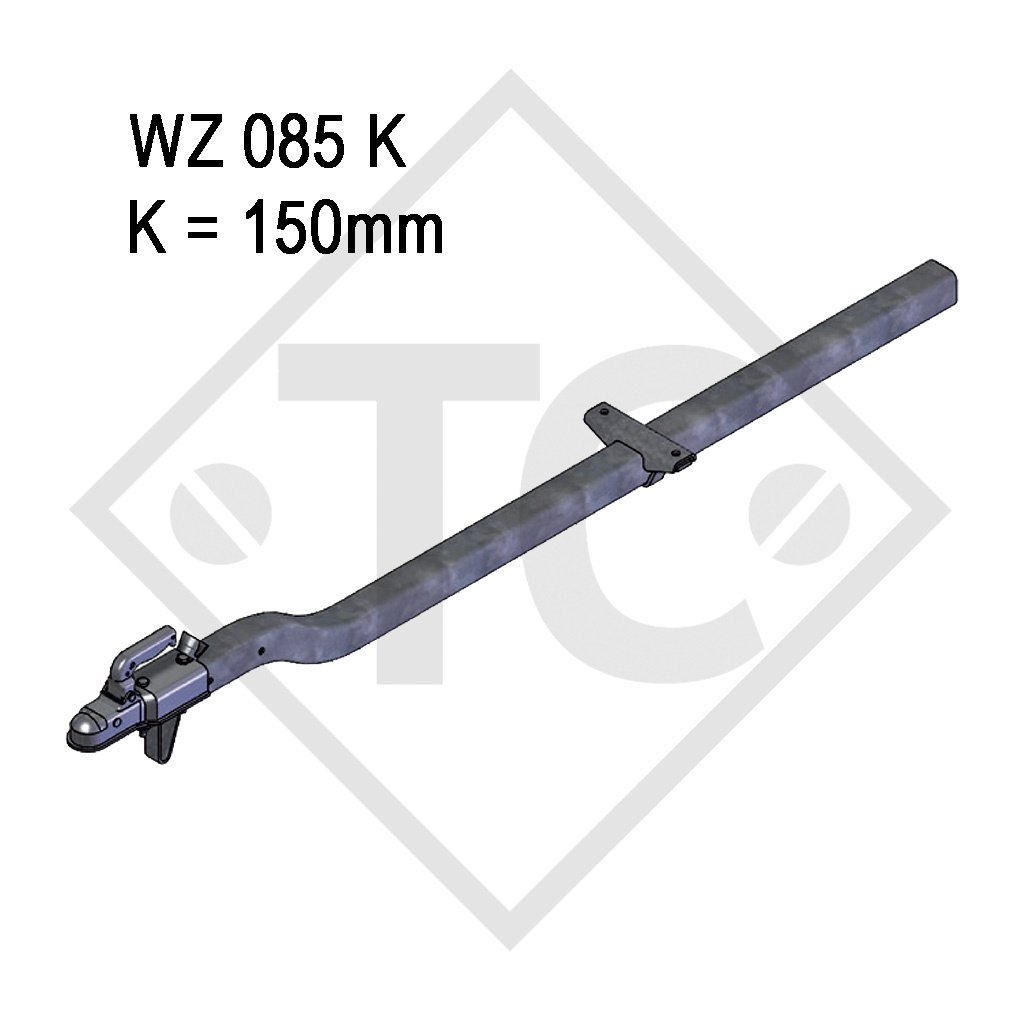 Drawbar type WZ 085 K  square tube straight up to 850kg