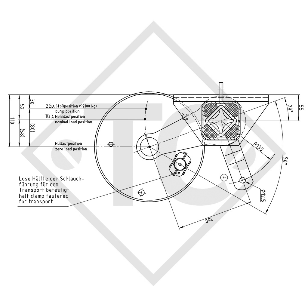 Assale frenato 1050kg SWING tipo di assale CB 1055, 46.21.379.537