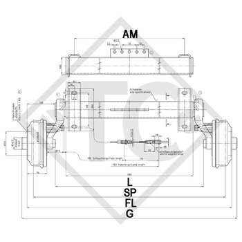 Braked axle 1050kg SWING axle type CB 1055, 46.21.379.537
