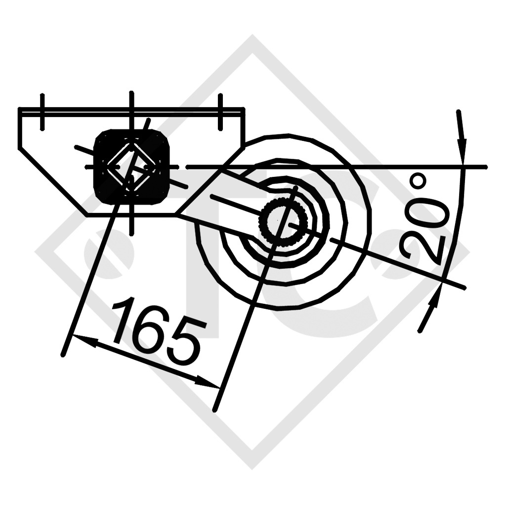 Unbraked axle 1400kg axle type MB14