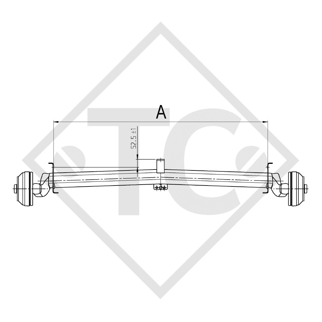 Achse gebremst 1200kg EURO Plus Achstyp DELTA SI-N 12-2