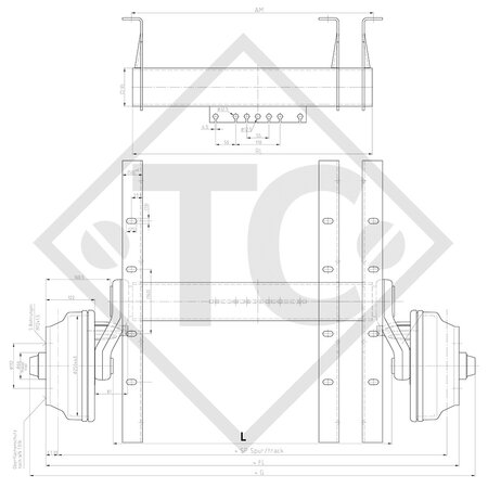 / SCHLEGL Achse gebremst 1800kg Achstyp CB 1805, 46.32.368.268