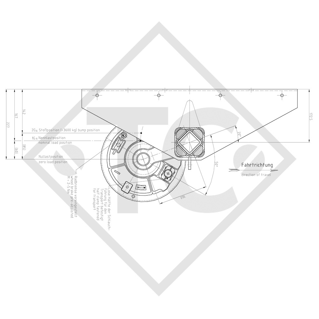 / SCHLEGL Assale frenato 1800kg tipo di assale CB 1805, 46.32.368.268