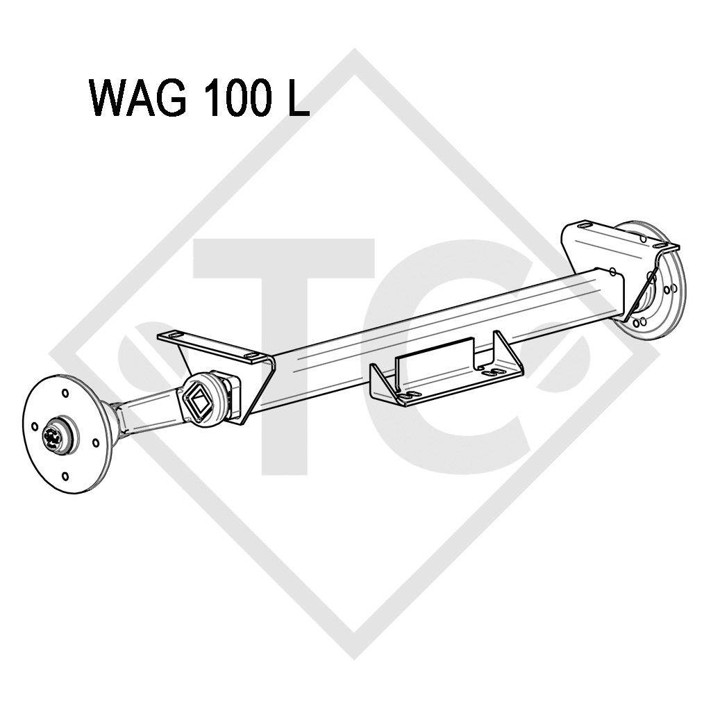 Eje sin freno 1000kg tipo de eje WAG 100 L/64 3205445-2