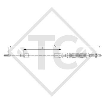 Cable bowden 8601865, versión con freno de disco, con tuerca de bolas