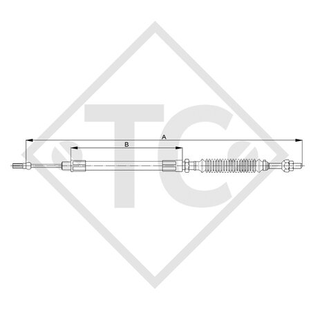 Cable bowden 8601865, versión con freno de disco, con tuerca de bolas