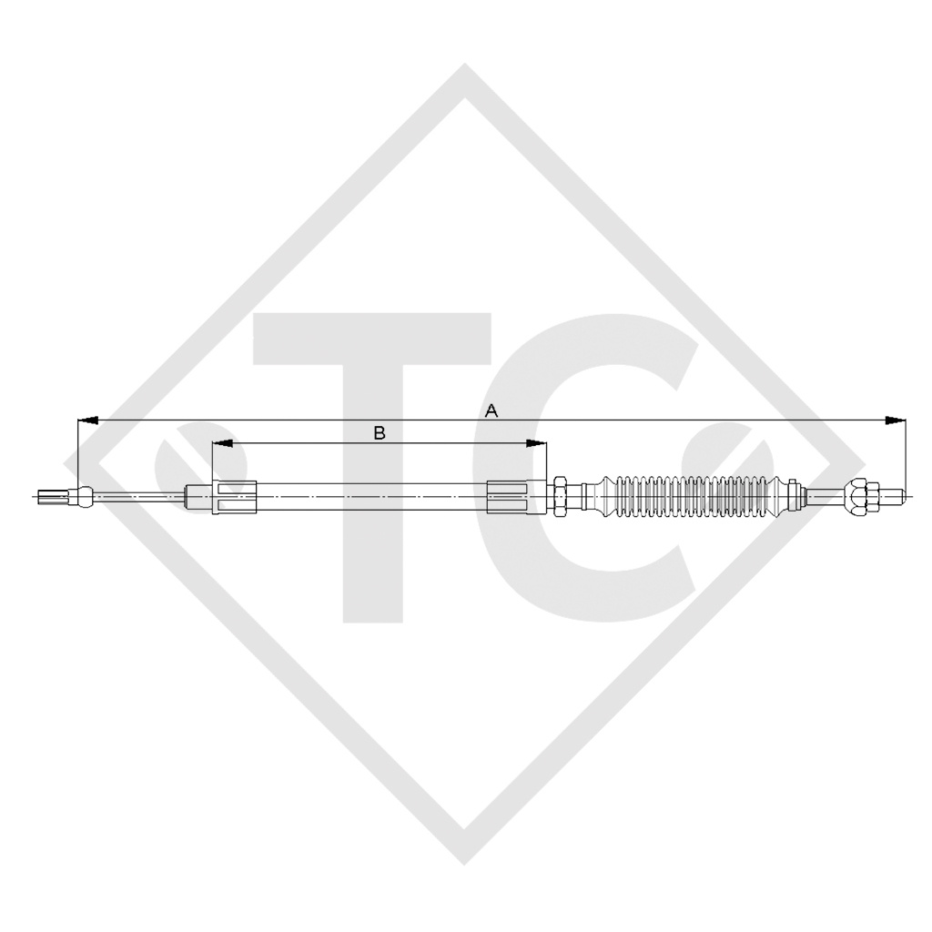 Bowden cable 8601865, disc brake version, with ball nut