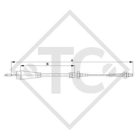 Bowden cable 8601978 attachable, thread M6 and ball nut, without cable pull connecting piece