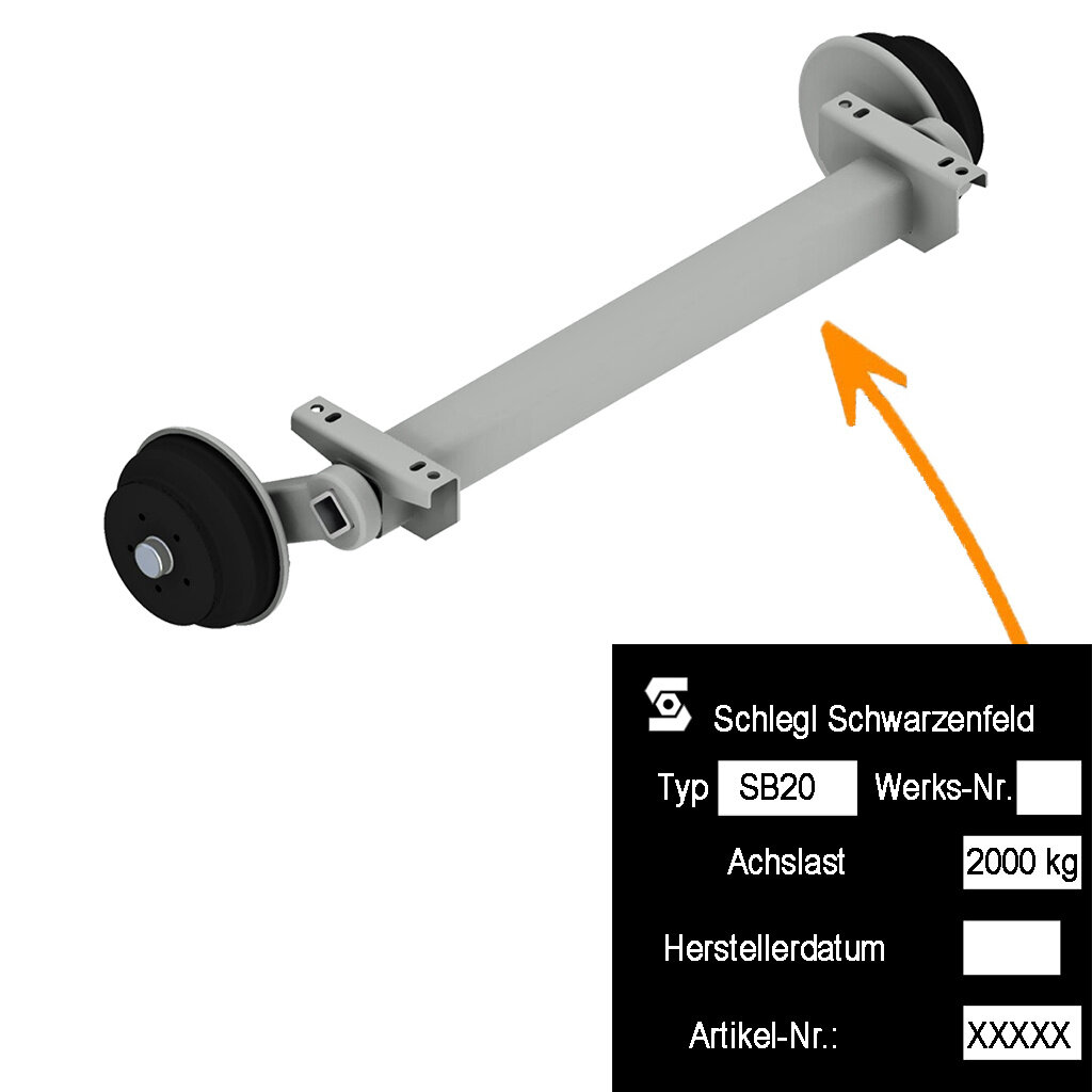 ACHSE GEBREMST 2000KG, ACHSTYP SB20