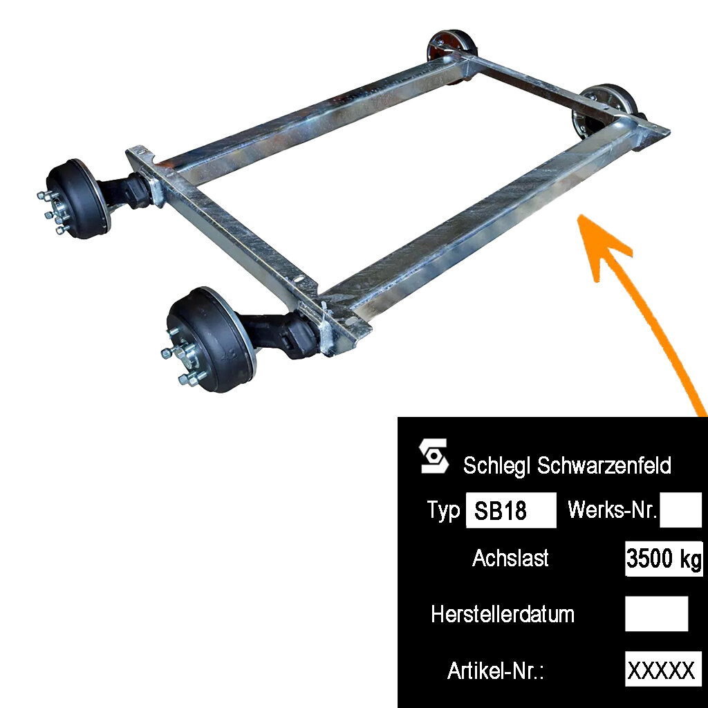 ACHSE TANDEMAGGREGAT GEBREMST 3500KG, ACHSTYP SB18