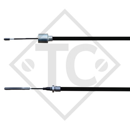 longitud funda (L) 955mm, longitud cable (L1) 1215mm, adecuado para freno de rueda S3006-7, campana interior 25.5mm, exterior 30mm.
