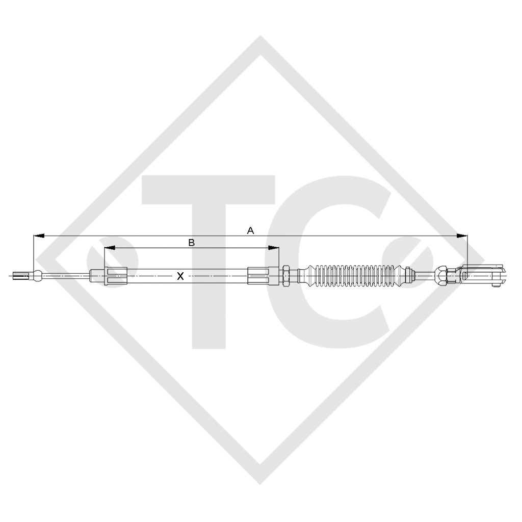 Cavo bowden 8601866, versione con freno a disco, con testa di forcella