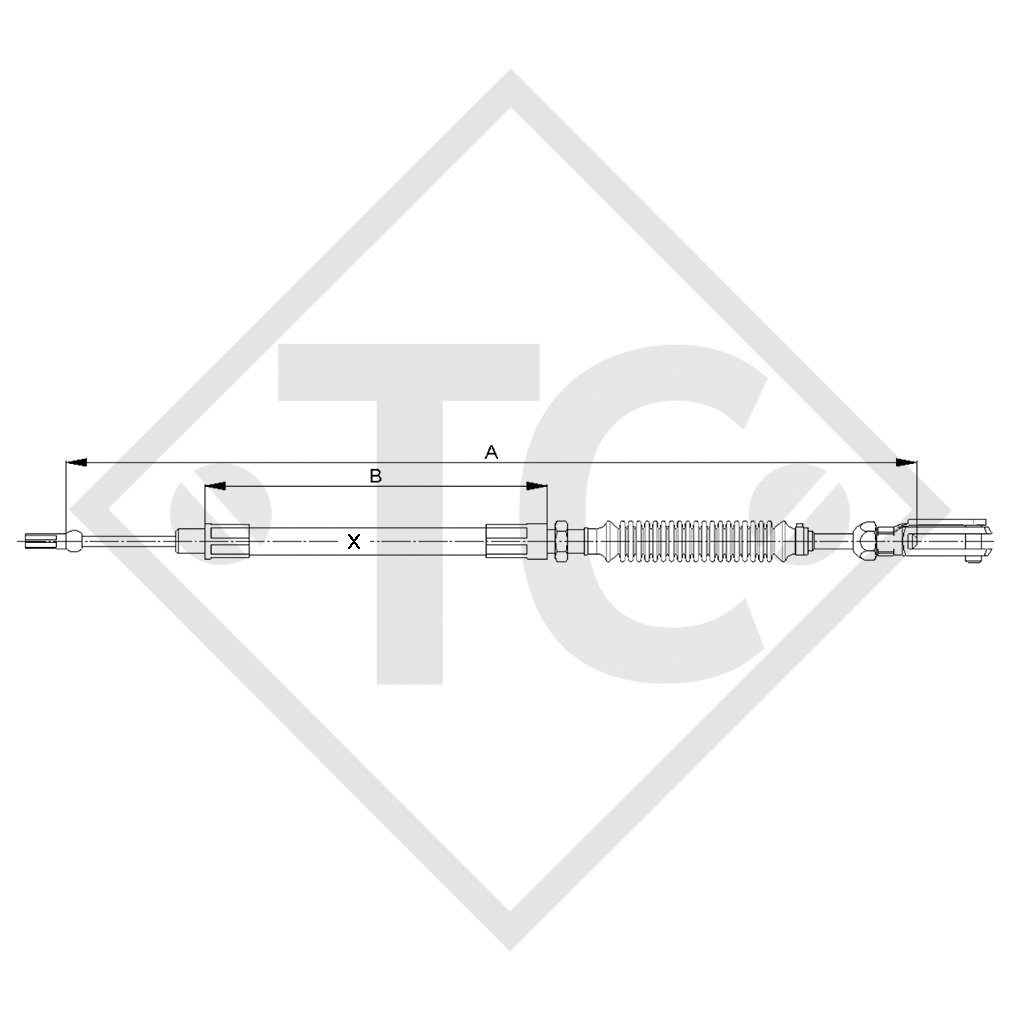 Cavo bowden 8601873, versione con freno a disco, con testa di forcella