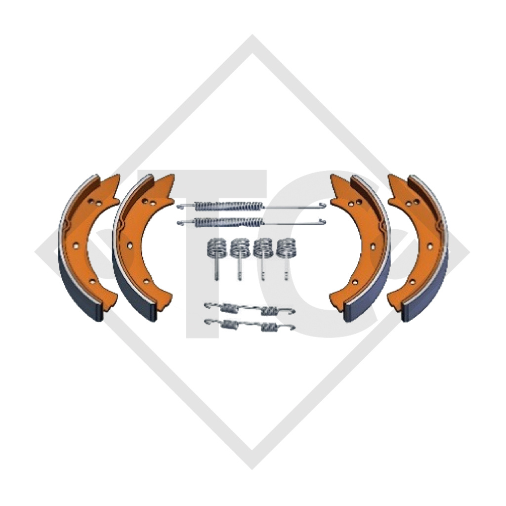 Brake shoe kit for wheel brake type W 205 RS, brake size 200x50mm, for one axle