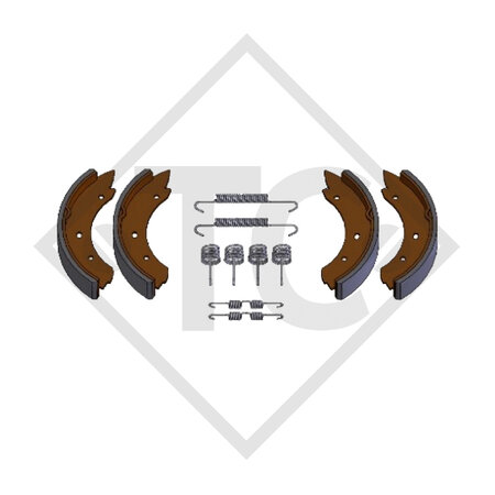 Brake shoes, wheel brake W 184 RS, brake size 180x40mm