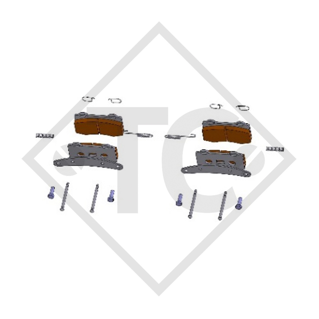 Disc brakes kit pads for wheel brake type WS 284, brake size 284x12mm, for one axle