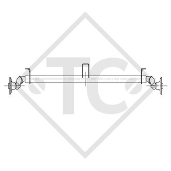 Achse ungebremst 750kg PLUS OPTIMA Achstyp 700-5 mit Bügel und hohem Achsbock