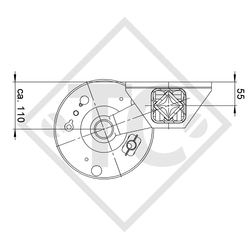 Essieu SWING 1350kg freiné type d'essieu CB 1355, 46.24.379.448