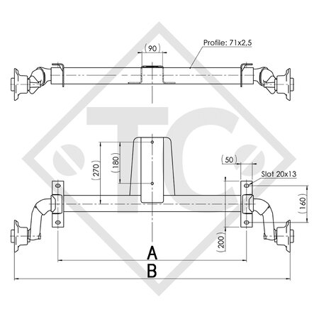 Assale sfrenato 750kg PLUS OPTIMA tipo di assale 700-5