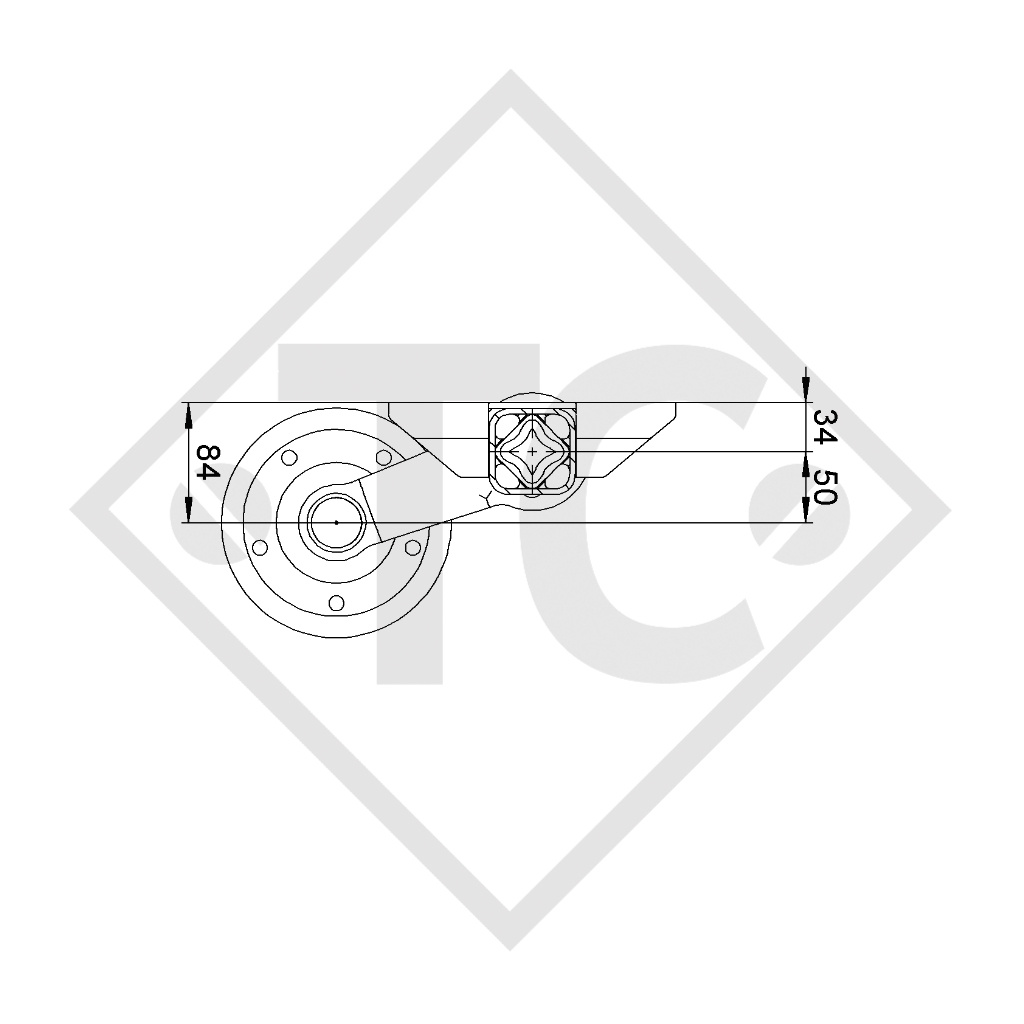 / SCHLEGL Eje sin freno 750kg SWING tipo de eje CB 755, 46.14.000.047