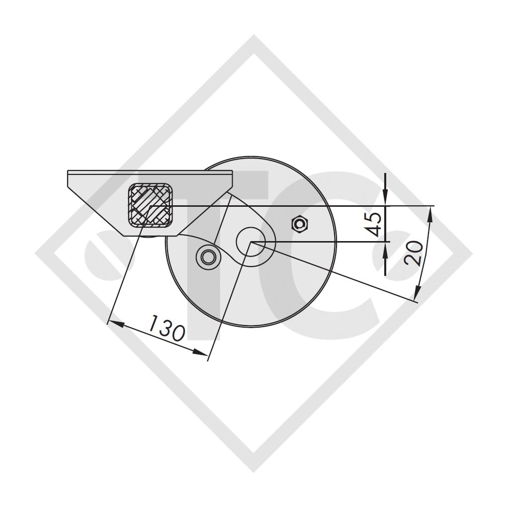 Assale frenato 550kg tipo di assale WAG 055 B