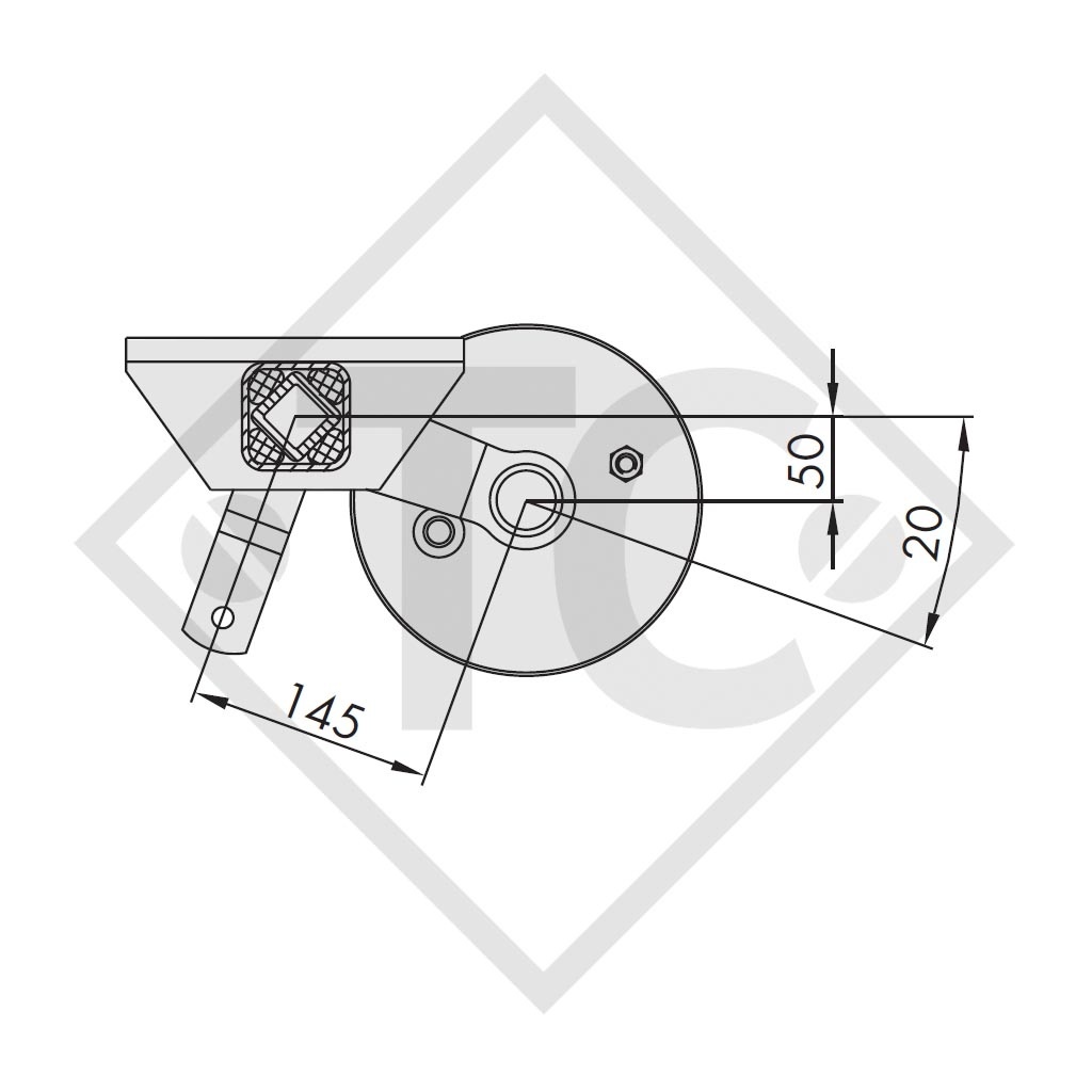 Assale frenato 650kg tipo di assale WAG 065 B