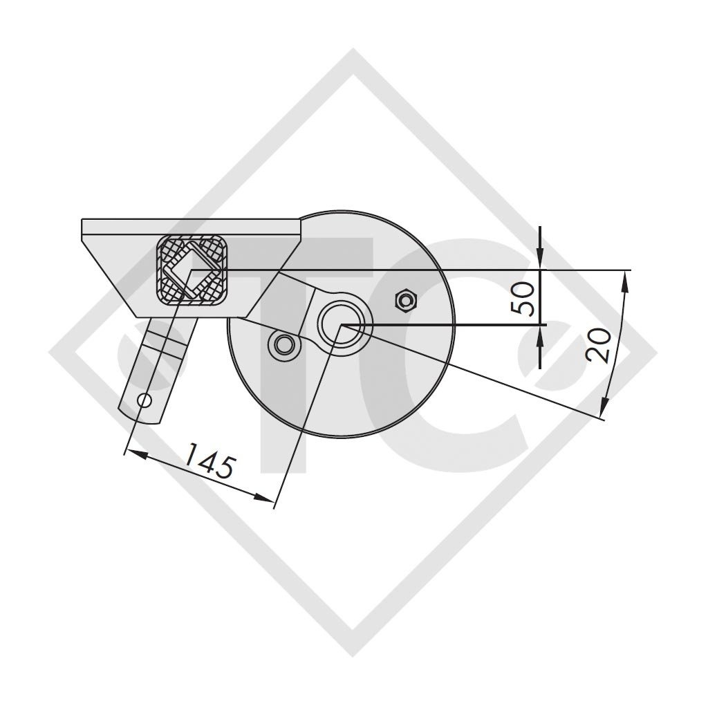 Achse gebremst 650kg Achstyp WAG 065 B