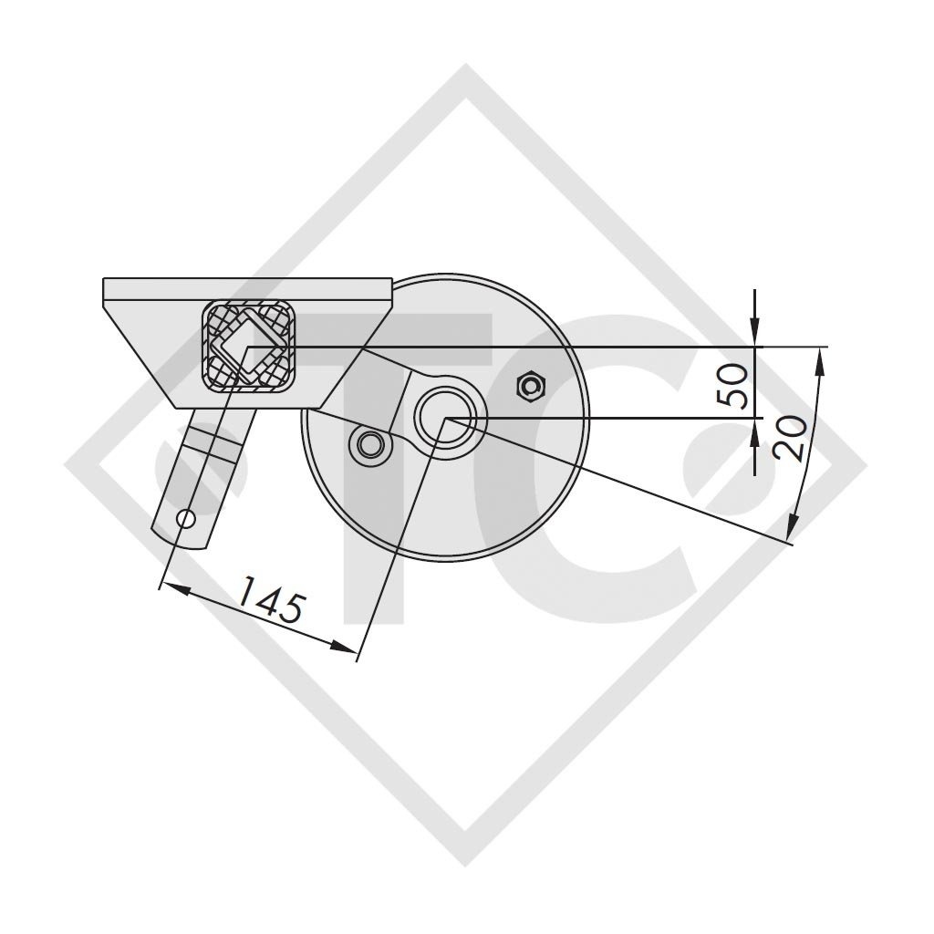 Essieu 850kg freiné type d'essieu WAG 085 B