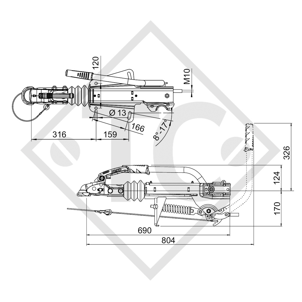 Freno a repulsione V tipo 161S, 700 - 1350kg