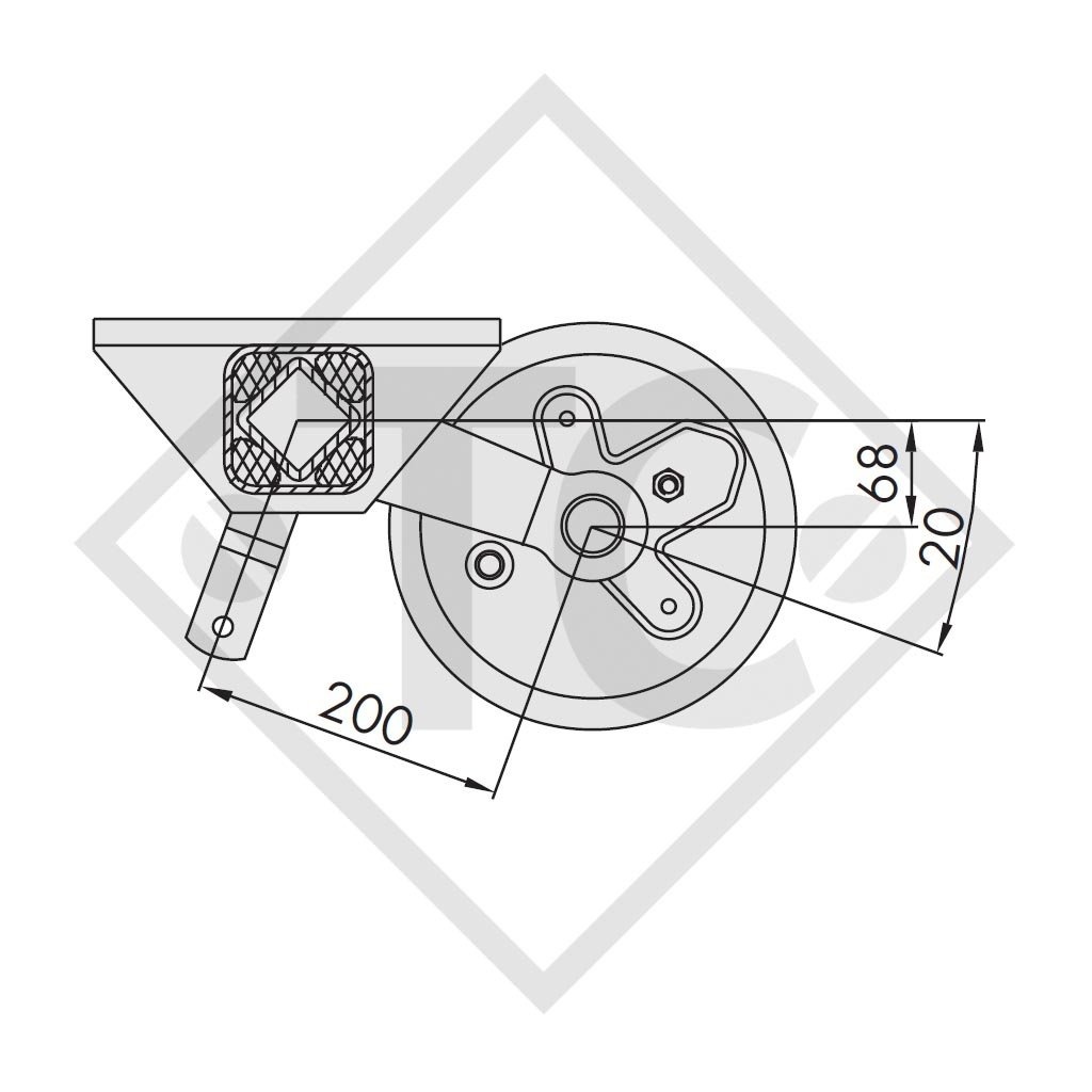 Achse gebremst 1800kg Achstyp WAG 180 B