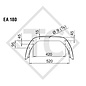 Mudguard, single axle trailer, plastic without mud flap, type SA 180 suitable for all common trailer types