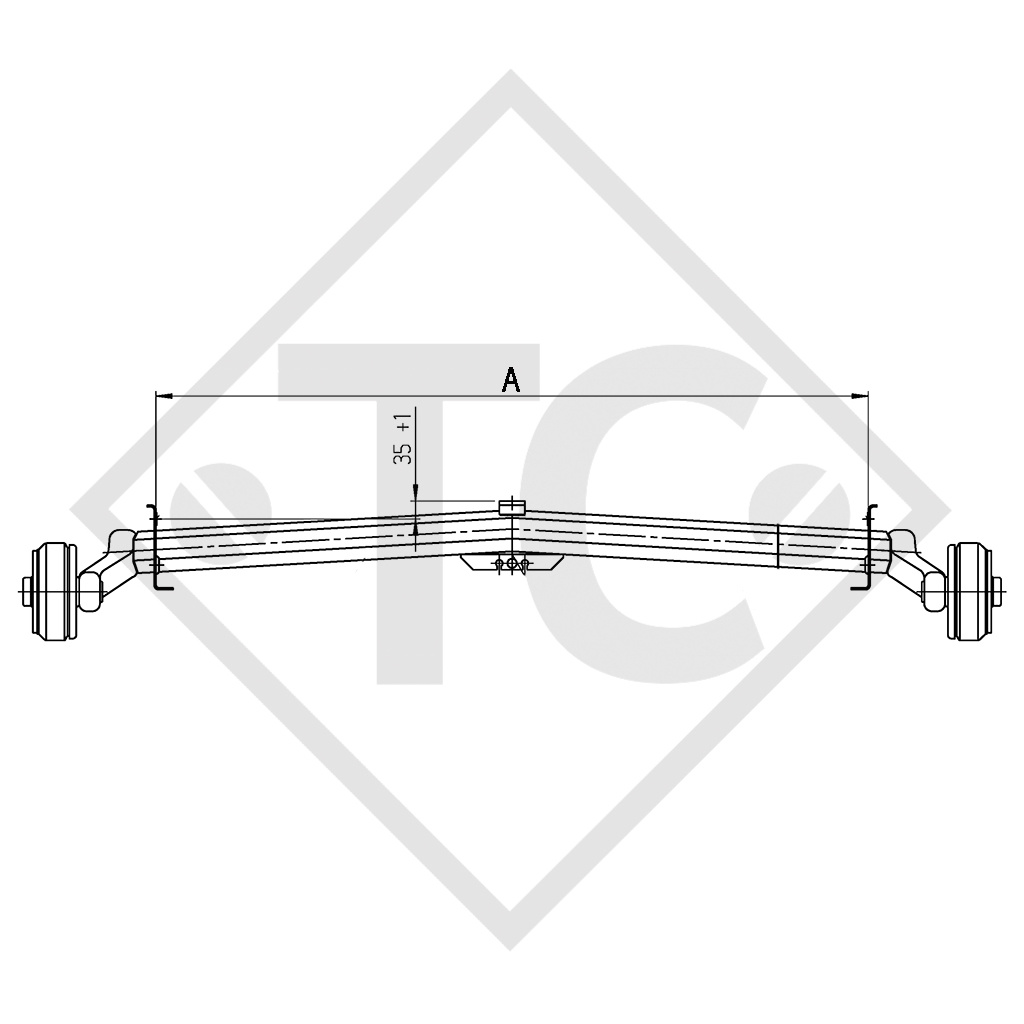 Braked axle 1000kg axle type AXS1000, BÜRSTNER 470