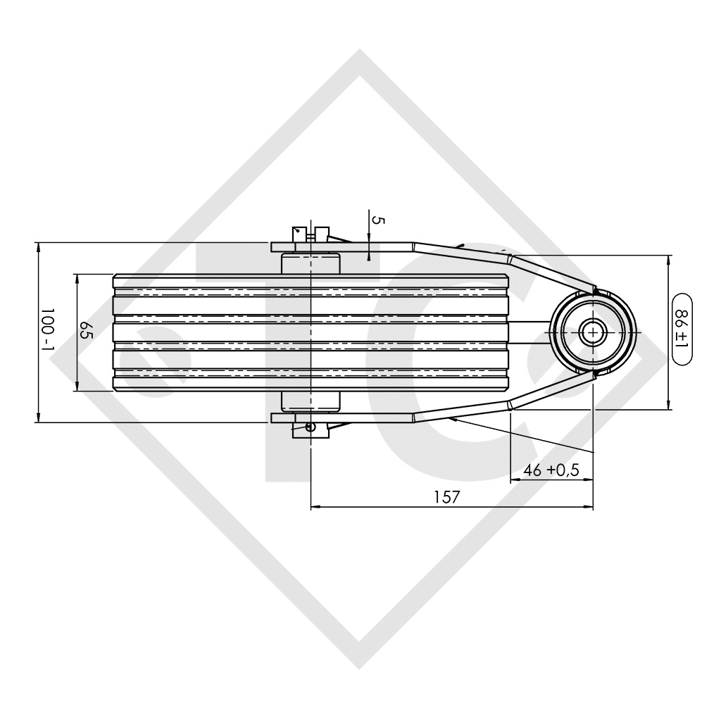 Rueda jockey ø48mm redondo Compact, 1222556, para caravanas, remolques y semirremolques