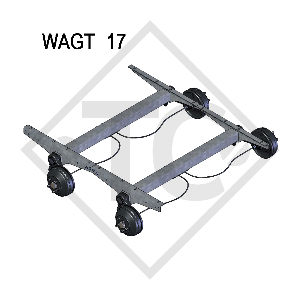 Braked tandem axle unit 1700kg axle type WAGT 17