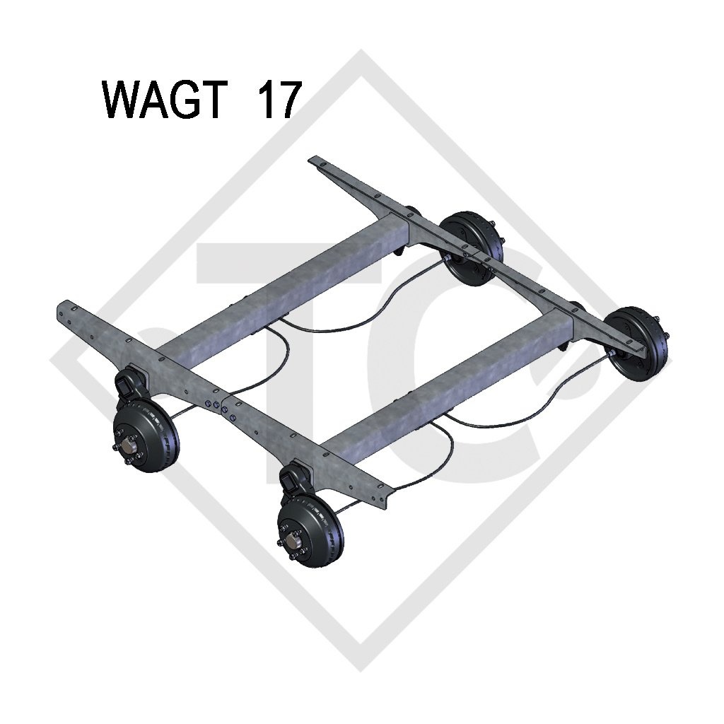 Essieu tandem freiné 1700kg type d'essieu WAGT 17