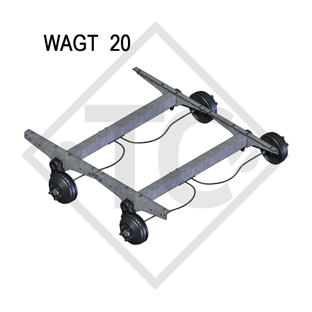 Braked tandem axle unit 2000kg axle type WAGT 20