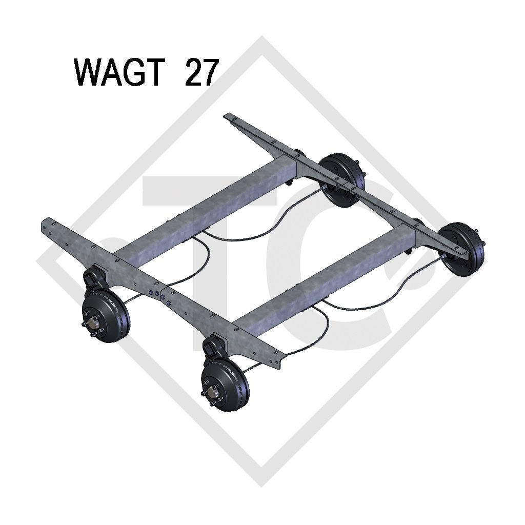 Braked tandem axle unit 2700kg axle type WAGT 27