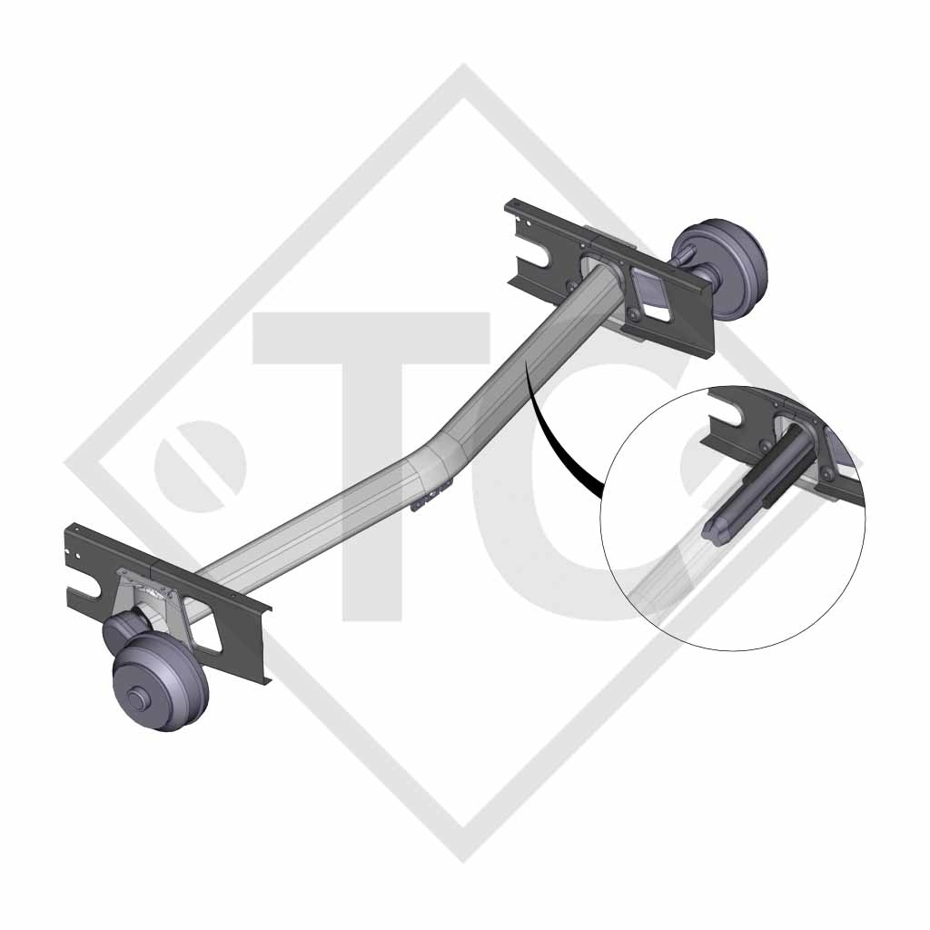 Braked axle 1700kg EURO1 axle type DELTA SIN 14-3, ADRIA ALTEA 542 PK