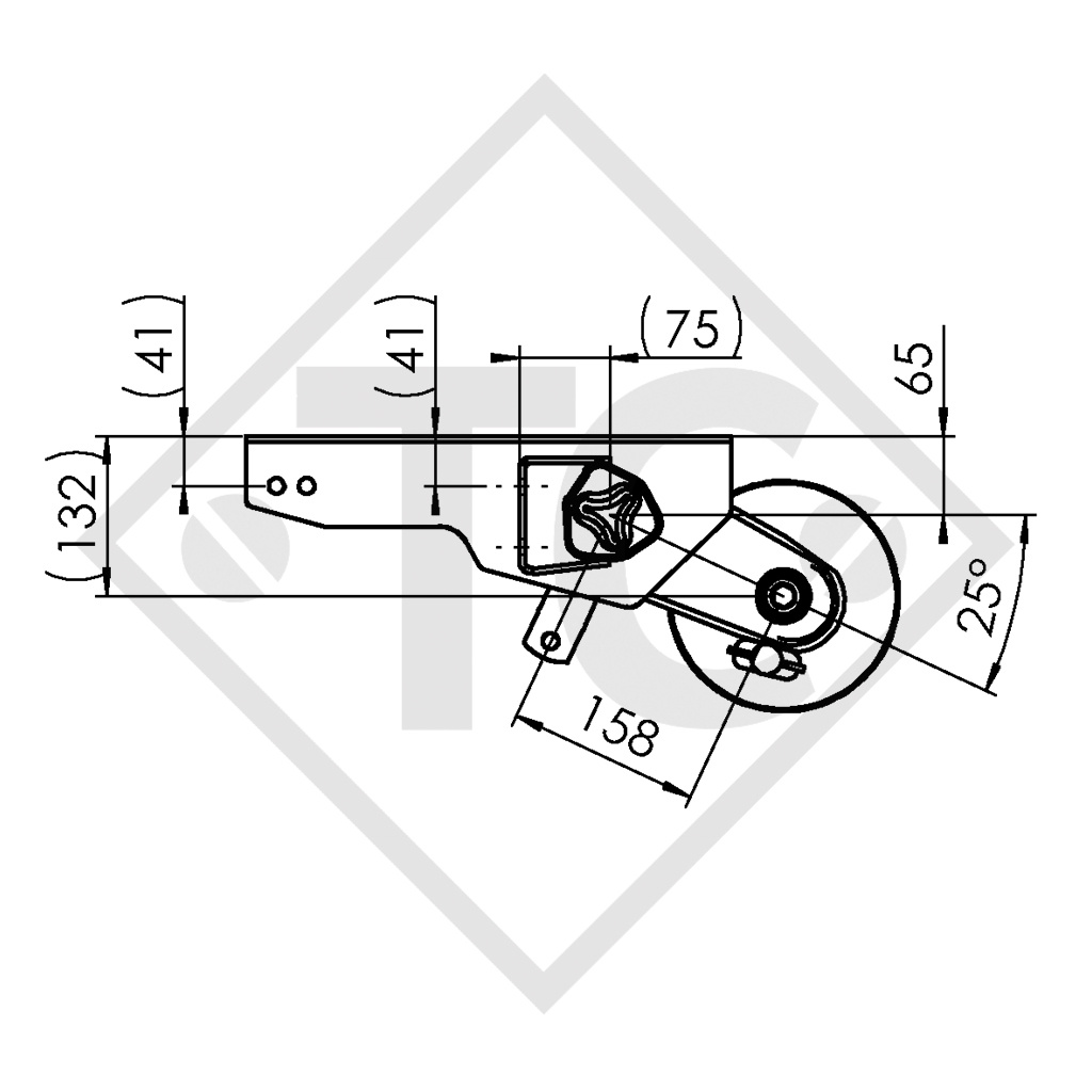 Braked axle 750kg EURO COMPACT axle type B 850-2, HYMER ERIBA