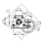 Braked axle 1300kg EURO COMPACT axle type B 1200-5  - BRENDERUP