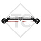 Braked axle 1300kg PLUS axle type B 1200-5 with top hat profile 90mm