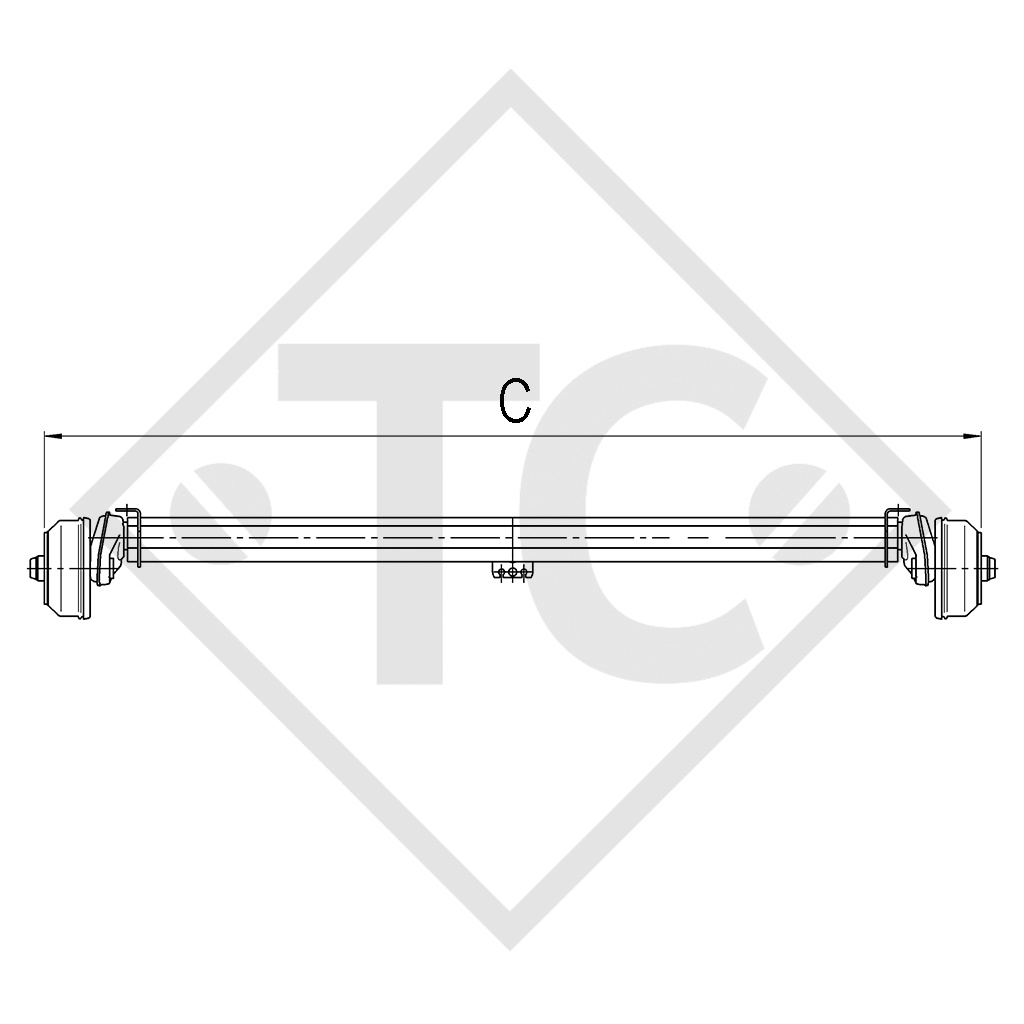 Achse Tandemaggregat gebremst 3000kg EURO1 Achstyp 2xB 1600-1