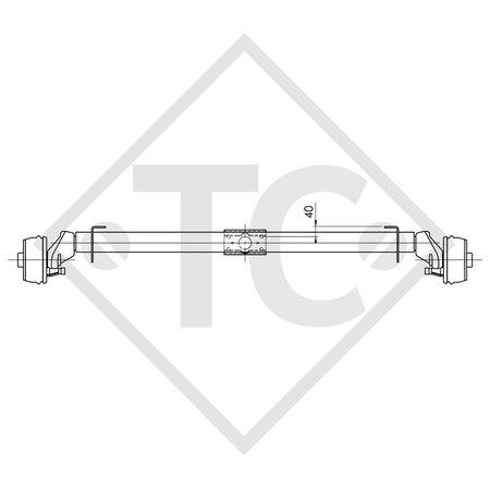 Braked axle 750kg EURO1 axle type B 850-2