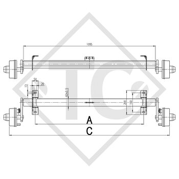 Essieu 450kg freiné type d'essieu B 400-4 - CRESCI RIMORCHI