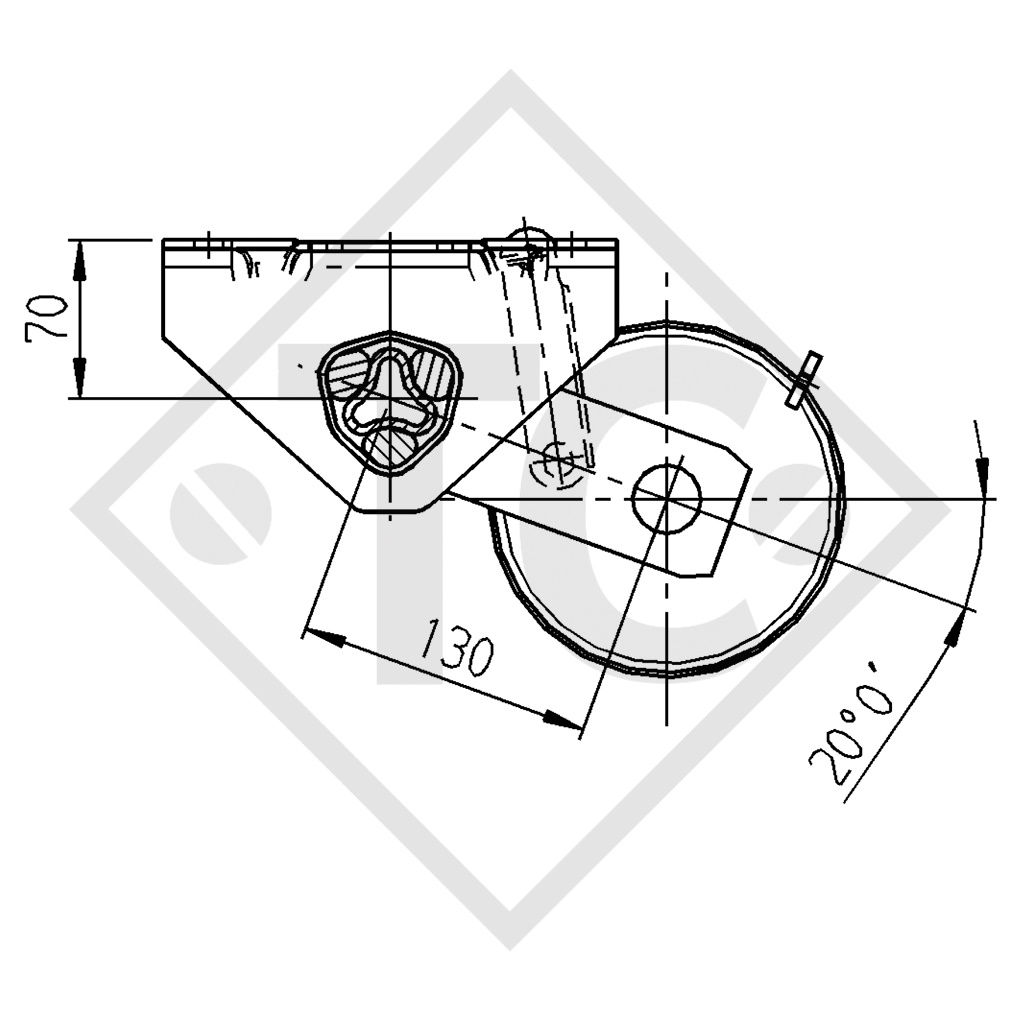 Essieu 450kg freiné type d'essieu B 400-4 - CRESCI RIMORCHI