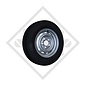 Wheel 165R13C with rim 4.50x13  ET30 4/57/100, suitable for all common trailer types
