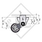 Unbraked axle 750kg axle type 700-5 (CB754, MB8) with shackle and high axle bracket