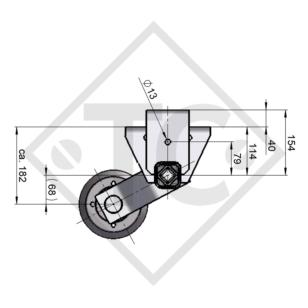 Assale sfrenato 750kg tipo di assale 700-5 (CB754, MB8) con staffa e supporto alta